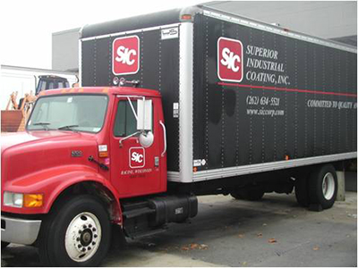 delivery truck for industrial finishing company, Superior Industrial Coating